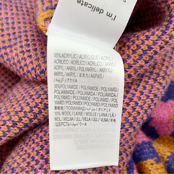 *SOLD* Farm Rio Leopard Pop Caramel Sweater Balloon Sleeves Wool Blend, Medium - Picture 13 of 15